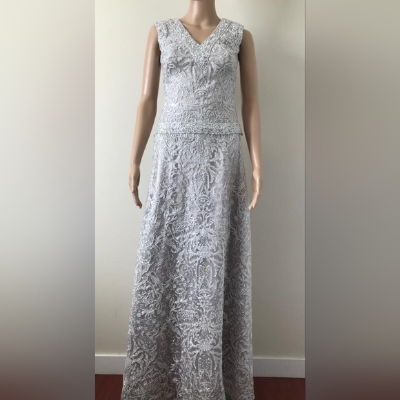Tadashi Shoji Silver Gown - Picture 4 of 7